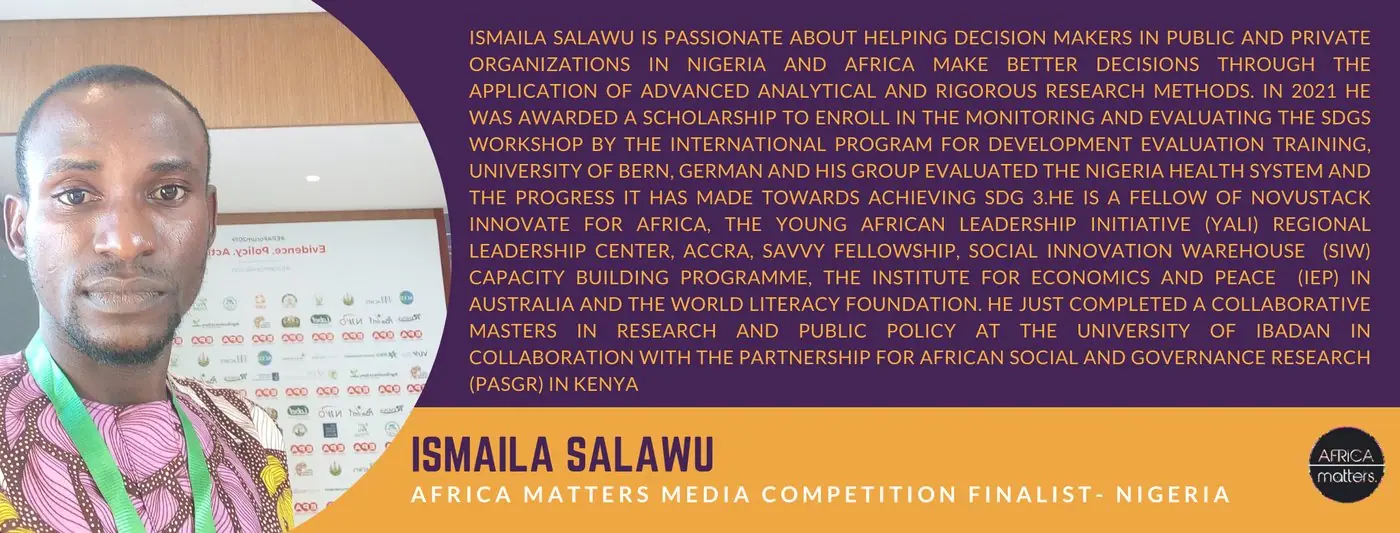 Media Competition finalist: Ismaila Salawu, Nigeria