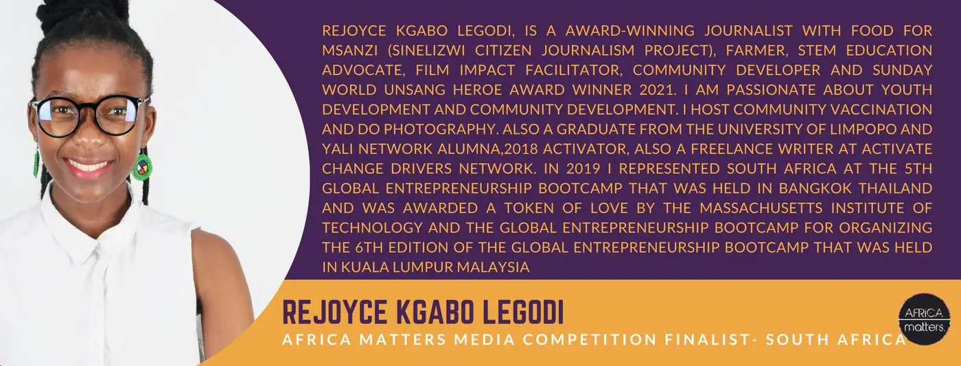Media Competition finalist: Rejoyce Koabo Legodi, South Africa