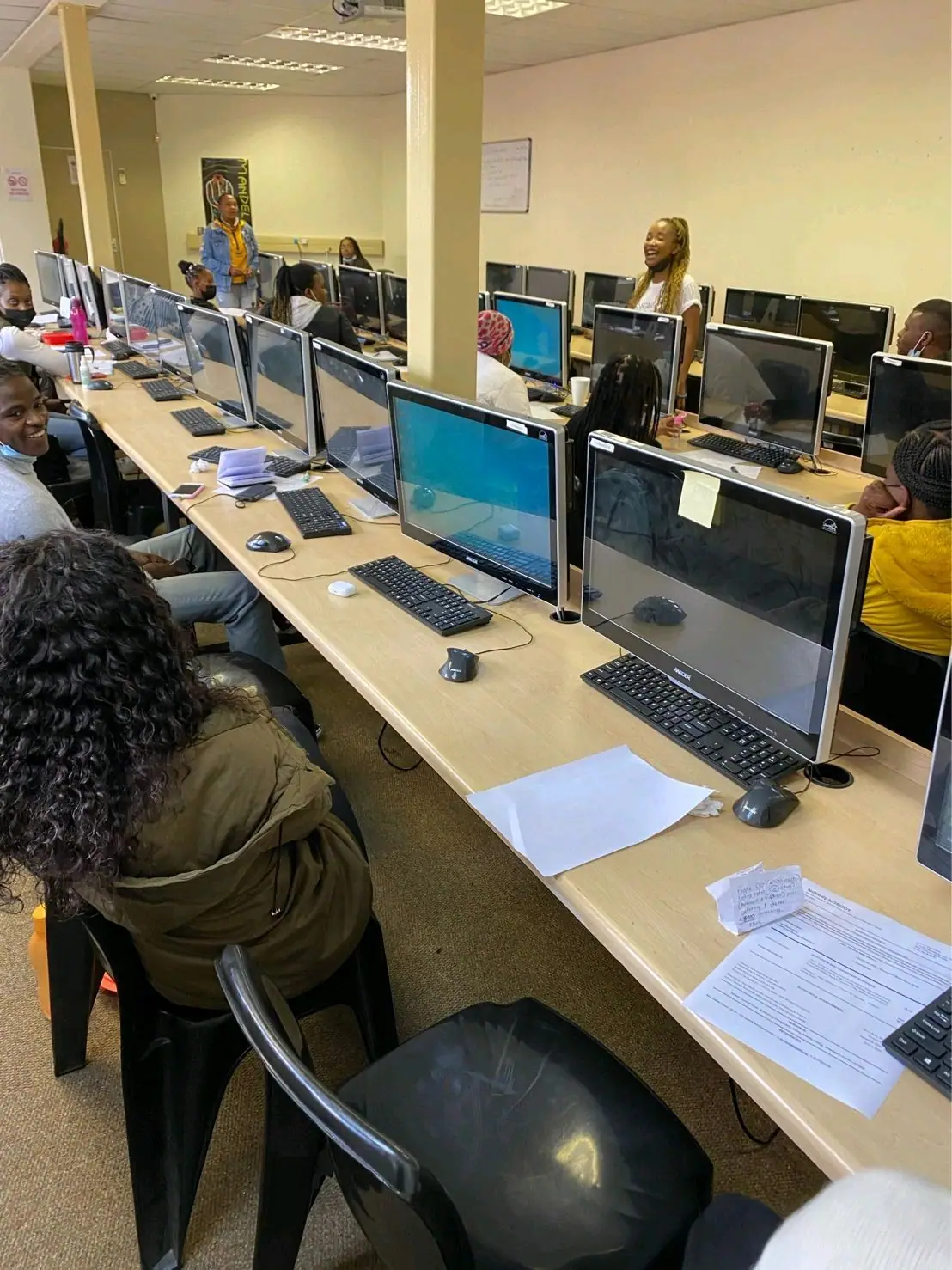 Participants working in a computer lab